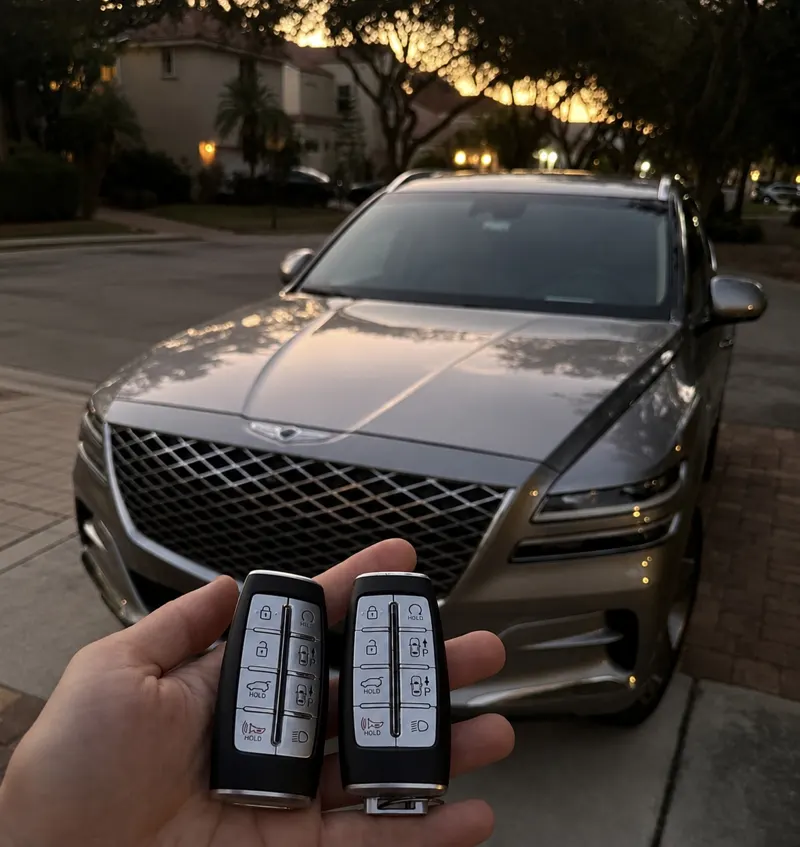 Genesis GV80 — Smart Key Pair at Golden Hour